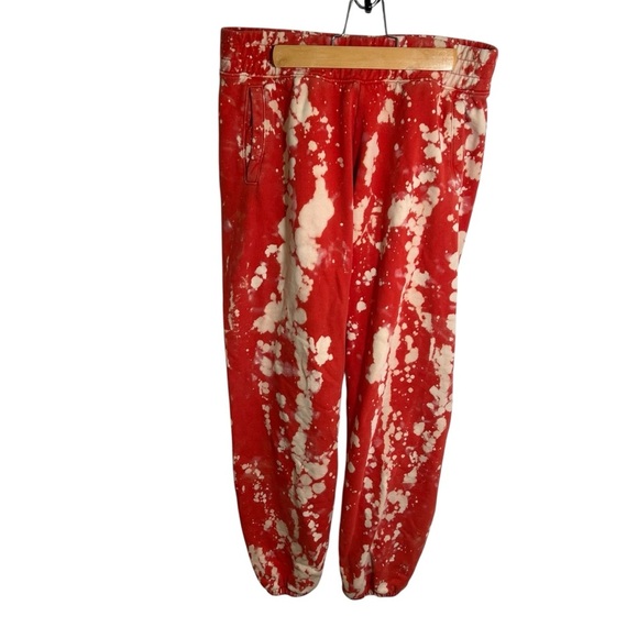 Offline by Aerie Jogger Sweatpants Red White Bleach Tie Dye S - Picture 1 of 10